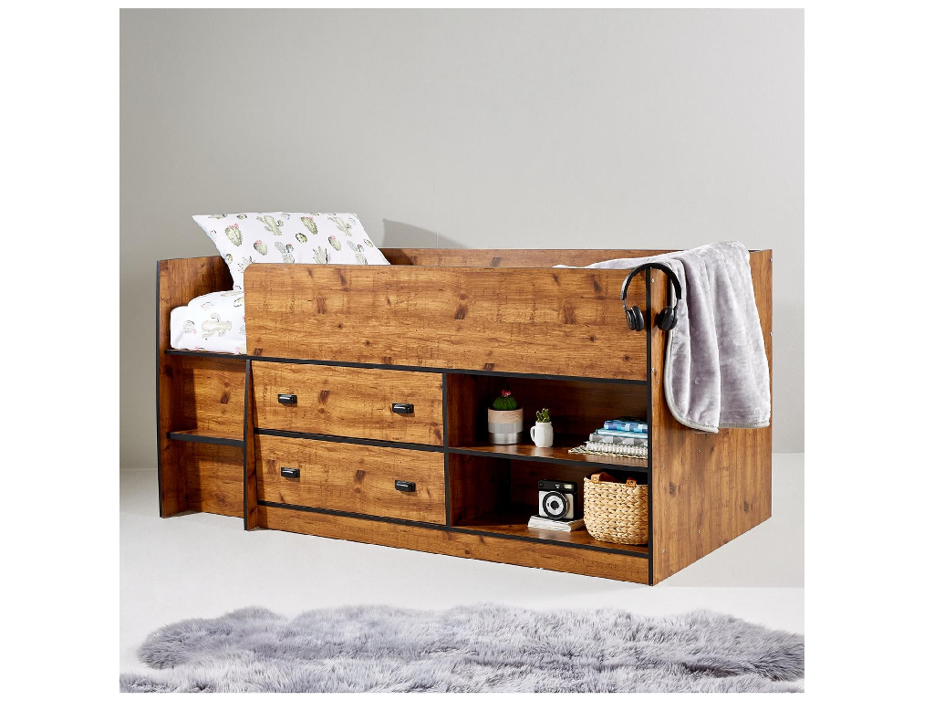 Jackson Mid Sleeper Bed - Grey Or Rustic Pine