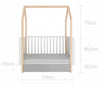 Pinette Cot / Toddler Bed - Snowy White/Grey